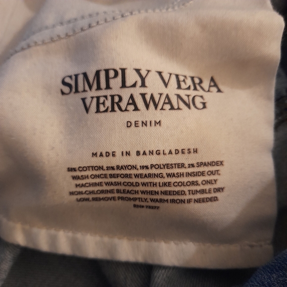 Simply Vera Vera Wang Women 10 Lt. Wash Ankle Denim Jeans Ombre Bleached Faded - Picture 8 of 8